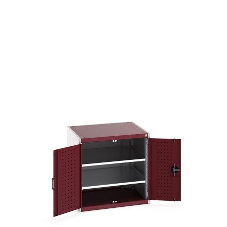 40028099 - Armoire CUBIOS SMF-878-11 - Avec Portes Perfo et 2 Tablettes - LxPxH 800x750x800mm - Rouge Pourpre RAL 3004 40028099 - Armoire CUBIOS SMF-878-11 - Avec Portes Perfo et 2 Tablettes - LxPxH 800x750x800mm - Rouge Pourpre RAL 3004