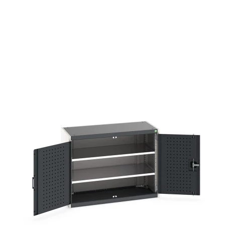 40013046 - Armoire CUBIO SMF-1058-11 - Avec Portes Perfo et 2 Tablettes - LxPxH 1050x525x800mm - Gris Anthracite RAL 7016 40013046 - Armoire CUBIO SMF-1058-11 - Avec Portes Perfo et 2 Tablettes - LxPxH 1050x525x800mm - Gris Anthracite RAL 7016