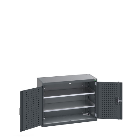 40013046 - Armoire CUBIO SMF-1058-11 - Avec Portes Perfo et 2 Tablettes - LxPxH 1050x525x800mm - Full Gris Anthracite RAL 7016 40013046 - Armoire CUBIO SMF-1058-11 - Avec Portes Perfo et 2 Tablettes - LxPxH 1050x525x800mm - Full Gris Anthracite RAL 7016