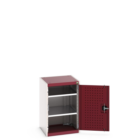 40010097 - Armoire CUBIO SMF-558-11 - Avec Portes Perfo et 2 Tablettes - LxPxH 525x525x800mm - Rouge Pourpre RAL 3004 40010097 - Armoire CUBIO SMF-558-11 - Avec Portes Perfo et 2 Tablettes - LxPxH 525x525x800mm - Rouge Pourpre RAL 3004