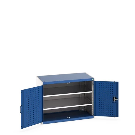 40021094 - Armoire CUBIO SMF-1068-11 - Avec Portes Perfo et 2 Tablettes - LxPxH 1050x650x800mm - Bleu Gentiane RAL 5010 40021094 - Armoire CUBIO SMF-1068-11 - Avec Portes Perfo et 2 Tablettes - LxPxH 1050x650x800mm - Bleu Gentiane RAL 5010