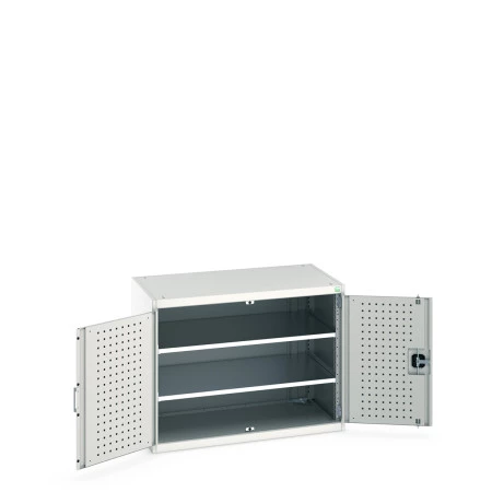 40021094 - Armoire CUBIO SMF-1068-11 - Avec Portes Perfo et 2 Tablettes - LxPxH 1050x650x800mm - Gris Clair RAL 7035 40021094 - Armoire CUBIO SMF-1068-11 - Avec Portes Perfo et 2 Tablettes - LxPxH 1050x650x800mm - Gris Clair RAL 7035