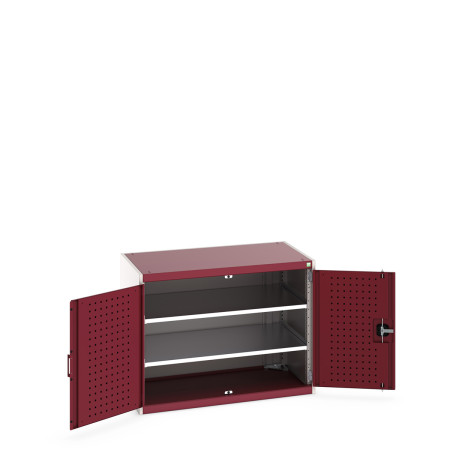 40021094 - Armoire CUBIO SMF-1068-11 - Avec Portes Perfo et 2 Tablettes - LxPxH 1050x650x800mm - Rouge Pourpre RAL 3004 40021094 - Armoire CUBIO SMF-1068-11 - Avec Portes Perfo et 2 Tablettes - LxPxH 1050x650x800mm - Rouge Pourpre RAL 3004