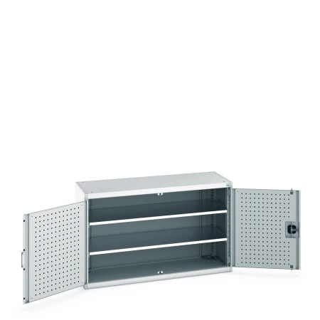 40014046 - Armoire CUBIO SMF-1358-11 - Avec Portes Perfo et 2 Tablettes - LxPxH 1300x525x800mm - Gris Clair RAL 7035 40014046 - Armoire CUBIO SMF-1358-11 - Avec Portes Perfo et 2 Tablettes - LxPxH 1300x525x800mm - Gris Clair RAL 7035