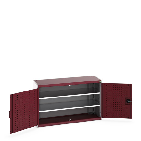40014046 - Armoire CUBIO SMF-1358-11 - Avec Portes Perfo et 2 Tablettes - LxPxH 1300x525x800mm - Rouge Pourpre RAL 3004 40014046 - Armoire CUBIO SMF-1358-11 - Avec Portes Perfo et 2 Tablettes - LxPxH 1300x525x800mm - Rouge Pourpre RAL 3004