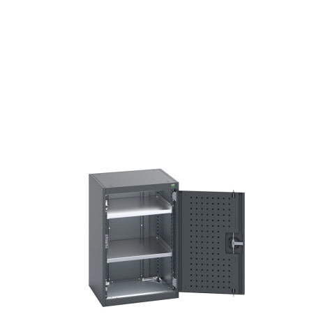 40010097 - Armoire CUBIO SMF-558-11 - Avec Portes Perfo et 2 Tablettes - LxPxH 525x525x800mm - Full Gris Anthracite RAL 7016 40010097 - Armoire CUBIO SMF-558-11 - Avec Portes Perfo et 2 Tablettes - LxPxH 525x525x800mm - Full Gris Anthracite RAL 7016