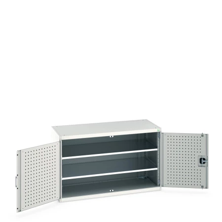40022046 - Armoire CUBIO SMF-1368-11 - Avec Portes Perfo et 2 Tablettes - LxPxH 1300x650x800mm - Gris Clair RAL 7035 40022046 - Armoire CUBIO SMF-1368-11 - Avec Portes Perfo et 2 Tablettes - LxPxH 1300x650x800mm - Gris Clair RAL 7035