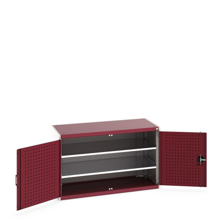 40022046 - Armoire CUBIO SMF-1368-11 - Avec Portes Perfo et 2 Tablettes - LxPxH 1300x650x800mm - Rouge Pourpre RAL 3004 40022046 - Armoire CUBIO SMF-1368-11 - Avec Portes Perfo et 2 Tablettes - LxPxH 1300x650x800mm - Rouge Pourpre RAL 3004