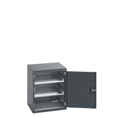 40019120 - Armoire CUBIO MF-668-11 - Avec Portes Perfo et 2 Tablettes - LxPxH 650x650x800mm - Full Gris Anthracite RAL 7016 40019120 - Armoire CUBIO MF-668-11 - Avec Portes Perfo et 2 Tablettes - LxPxH 650x650x800mm - Full Gris Anthracite RAL 7016