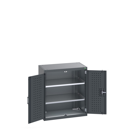 40012115 - Armoire CUBIO SMF-859-11 - Avec Portes Perfo et 2 Tablettes - LxPxH 800x525x900mm - Full Gris Anthracite RAL 7016 40012115 - Armoire CUBIO SMF-859-11 - Avec Portes Perfo et 2 Tablettes - LxPxH 800x525x900mm - Full Gris Anthracite RAL 7016