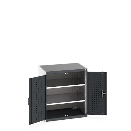 40020144 - Armoire CUBIO SMF-869-11 - Avec Portes Perfo et 2 Tablettes - LxPxH 800x650x900mm - Gris Anthracite RAL 7016 40020144 - Armoire CUBIO SMF-869-11 - Avec Portes Perfo et 2 Tablettes - LxPxH 800x650x900mm - Gris Anthracite RAL 7016
