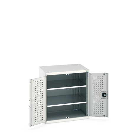 40020144 - Armoire CUBIO SMF-869-11 - Avec Portes Perfo et 2 Tablettes - LxPxH 800x650x900mm - Gris Clair RAL 7035 40020144 - Armoire CUBIO SMF-869-11 - Avec Portes Perfo et 2 Tablettes - LxPxH 800x650x900mm - Gris Clair RAL 7035