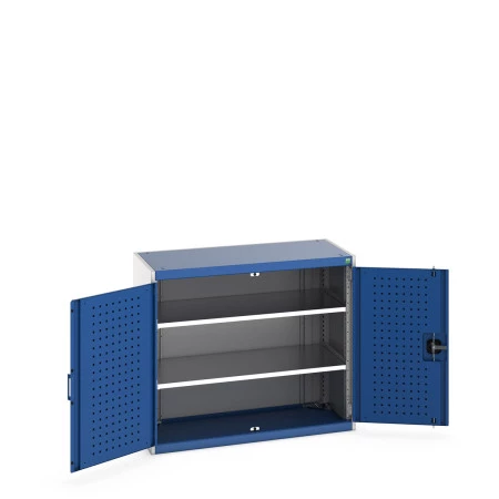 40013077 - Armoire CUBIO SMF-1059-11 - Avec Portes Perfo et 2 Tablettes - LxPxH 1050x525x900mm - Bleu Gentiane RAL 5010 40013077 - Armoire CUBIO SMF-1059-11 - Avec Portes Perfo et 2 Tablettes - LxPxH 1050x525x900mm - Bleu Gentiane RAL 5010
