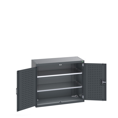 40013077 - Armoire CUBIO SMF-1059-11 - Avec Portes Perfo et 2 Tablettes - LxPxH 1050x525x900mm - Full Gris Anthracite RAL 7016 40013077 - Armoire CUBIO SMF-1059-11 - Avec Portes Perfo et 2 Tablettes - LxPxH 1050x525x900mm - Full Gris Anthracite RAL 7016