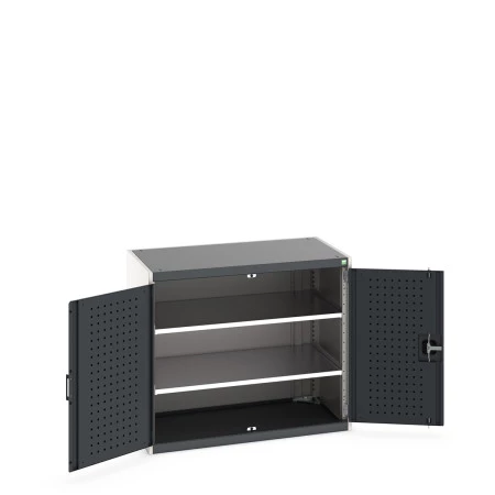 40021205 - Armoire CUBIO SMF-1069-11 - Avec Portes Perfo et 2 Tablettes - LxPxH 1050x650x900mm - Gris Anthracite RAL 7016 40021205 - Armoire CUBIO SMF-1069-11 - Avec Portes Perfo et 2 Tablettes - LxPxH 1050x650x900mm - Gris Anthracite RAL 7016