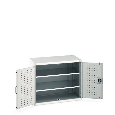 40021205 - Armoire CUBIO SMF-1069-11 - Avec Portes Perfo et 2 Tablettes - LxPxH 1050x650x900mm - Gris Clair RAL 7035 40021205 - Armoire CUBIO SMF-1069-11 - Avec Portes Perfo et 2 Tablettes - LxPxH 1050x650x900mm - Gris Clair RAL 7035