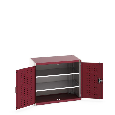 40021205 - Armoire CUBIO SMF-1069-11 - Avec Portes Perfo et 2 Tablettes - LxPxH 1050x650x900mm - Rouge Pourpre RAL 3004 40021205 - Armoire CUBIO SMF-1069-11 - Avec Portes Perfo et 2 Tablettes - LxPxH 1050x650x900mm - Rouge Pourpre RAL 3004