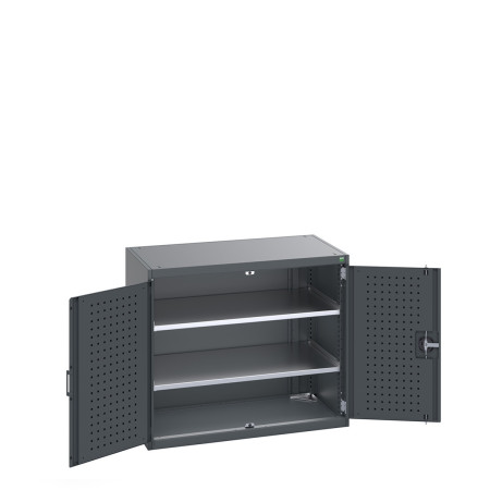 40021205 - Armoire CUBIO SMF-1069-11 - Avec Portes Perfo et 2 Tablettes - LxPxH 1050x650x900mm - Full Gris Anthracite RAL 7016 40021205 - Armoire CUBIO SMF-1069-11 - Avec Portes Perfo et 2 Tablettes - LxPxH 1050x650x900mm - Full Gris Anthracite RAL 7016