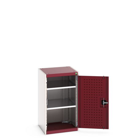 40010125 - Armoire CUBIO SMF-559-11 - Avec Portes Perfo et 2 Tablettes - LxPxH 525x525x900mm - Rouge Pourpre RAL 3004 40010125 - Armoire CUBIO SMF-559-11 - Avec Portes Perfo et 2 Tablettes - LxPxH 525x525x900mm - Rouge Pourpre RAL 3004