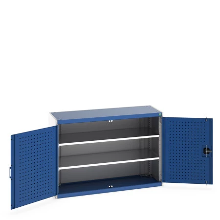 40014066 - Armoire CUBIO SMF-1359-11 - Avec Portes Perfo et 2 Tablettes - LxPxH 1300x525x900mm - Bleu Gentiane RAL 5010 40014066 - Armoire CUBIO SMF-1359-11 - Avec Portes Perfo et 2 Tablettes - LxPxH 1300x525x900mm - Bleu Gentiane RAL 5010