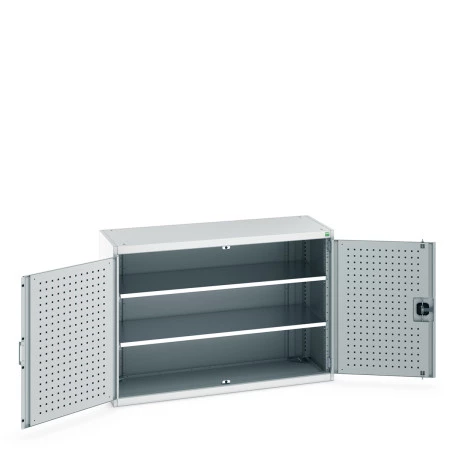 40014066 - Armoire CUBIO SMF-1359-11 - Avec Portes Perfo et 2 Tablettes - LxPxH 1300x525x900mm - Gris Clair RAL 7035 40014066 - Armoire CUBIO SMF-1359-11 - Avec Portes Perfo et 2 Tablettes - LxPxH 1300x525x900mm - Gris Clair RAL 7035
