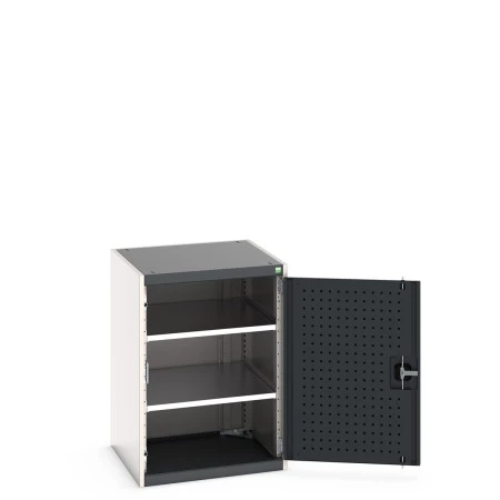 40019163 - Armoire CUBIO SMF-669-11 - Avec Portes Perfo et 2 Tablettes - LxPxH 650x650x900mm - Gris Anthracite RAL 7016 40019163 - Armoire CUBIO SMF-669-11 - Avec Portes Perfo et 2 Tablettes - LxPxH 650x650x900mm - Gris Anthracite RAL 7016