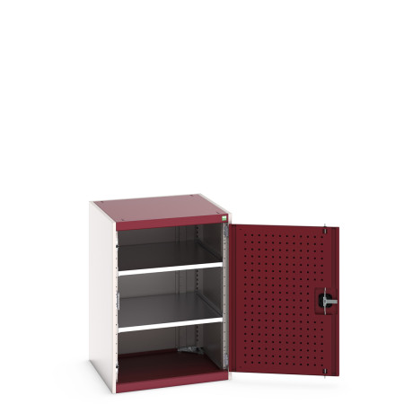 40019163 - Armoire CUBIO SMF-669-11 - Avec Portes Perfo et 2 Tablettes - LxPxH 650x650x900mm - Rouge Pourpre RAL 3004 40019163 - Armoire CUBIO SMF-669-11 - Avec Portes Perfo et 2 Tablettes - LxPxH 650x650x900mm - Rouge Pourpre RAL 3004