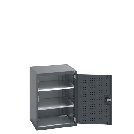40019163 - Armoire CUBIO SMF-669-11 - Avec Portes Perfo et 2 Tablettes - LxPxH 650x650x900mm - Full Gris Anthracite RAL 7016 40019163 - Armoire CUBIO SMF-669-11 - Avec Portes Perfo et 2 Tablettes - LxPxH 650x650x900mm - Full Gris Anthracite RAL 7016