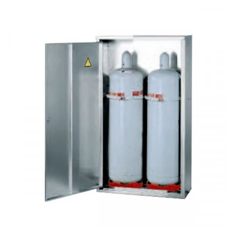 Armoire pour 2 bouteilles de gaz de 33 kg, porte à 1 battante, galvanisée Armoire pour 2 bouteilles de gaz de 33 kg, porte à 1 battante, galvanisée