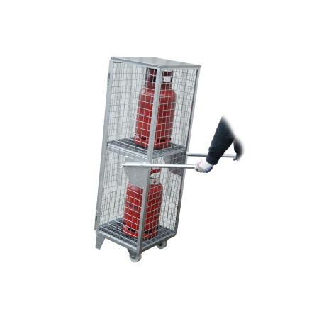 Armoire stockage de bouteilles de gaz mobile - Porte grillagée verrouillable Armoire stockage de bouteilles de gaz mobile - Porte grillagée verrouillable