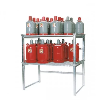 Rayonnage empilable pour le stockage de bouteilles de gaz, 1437 x 1038 x 750 mm, galvanisé. Rayonnage empilable pour le stockage de bouteilles de gaz, 1437 x 1038 x 750 mm, galvanisé.