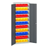 16926401 - VERSO Armoire à Bacs - Avec 10 Tablettes, 44 Bacs - LxPxH 800x350x2000mm - Gris Anthracite RAL 7016 16926401 - VERSO Armoire à Bacs - Avec 10 Tablettes, 44 Bacs - LxPxH 800x350x2000mm - Gris Anthracite RAL 7016