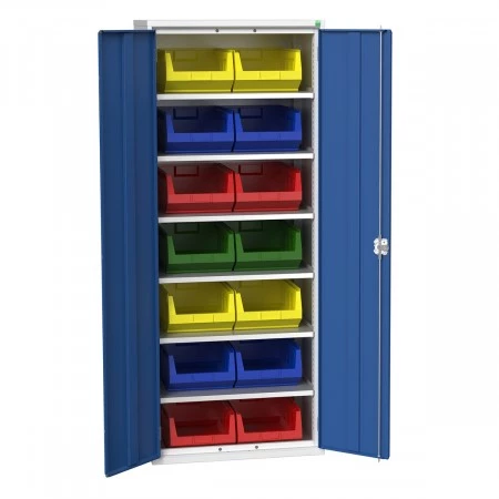 Armoire d'atelier 14 grands bacs à bec