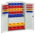 40022057 - Armoire CUBIO SMF-13620-23 - Portes à Bacs, 7 Tablettes, 3 Tiroirs, 65 Bacs - LxPxH 1300x650x2000mm - Gris Clair RAL 7035 40022057 - Armoire CUBIO SMF-13620-23 - Portes à Bacs, 7 Tablettes, 3 Tiroirs, 65 Bacs - LxPxH 1300x650x2000mm - Gris Clair RAL 7035