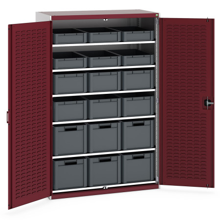 40022066 - Armoire à Portes battantes SMF-13620-25 - Portes à Bacs, 6 Tablettes, 18 Eurobox - LxPxH 1300x650x2000mm 40022066 - Armoire à Portes battantes SMF-13620-25 - Portes à Bacs, 6 Tablettes, 18 Eurobox - LxPxH 1300x650x2000mm