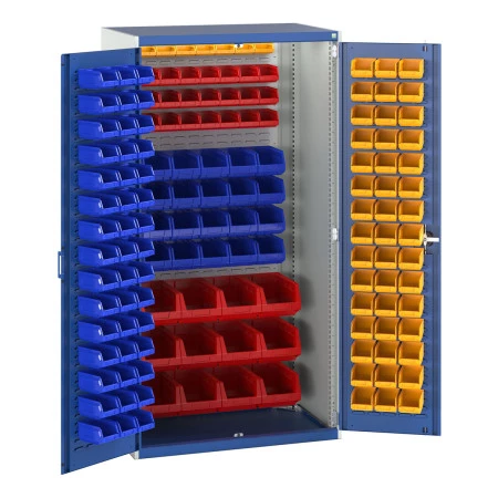 40021129 - Armoire CUBIO SMF-10620-25 - Portes à Bacs, Fond à Bacs, 150 Bacs - LxPxH 1050x650x2000mm - Bleu Gentiane RAL 5010 40021129 - Armoire CUBIO SMF-10620-25 - Portes à Bacs, Fond à Bacs, 150 Bacs - LxPxH 1050x650x2000mm - Bleu Gentiane RAL 5010
