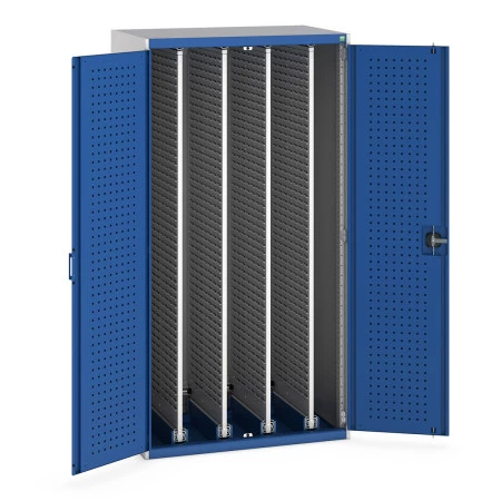 40301035 - Armoire CUBIO SMV-10620-43 - Portes Perfo 4 Pann à Bacs Coulissants - LxPxH 1050x650x2000mm - Bleu Gentiane RAL 5010 40301035 - Armoire CUBIO SMV-10620-43 - Portes Perfo 4 Pann à Bacs Coulissants - LxPxH 1050x650x2000mm - Bleu Gentiane RAL 5010