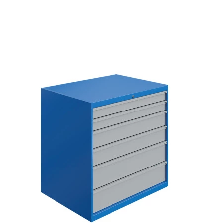 Armoire à Tiroirs ATS - De 3 à 10 Tiroirs - LxPxH 1000x750x1000 mm - Caisson Bleu RAL 5015 Façade Gris Clair RAL 7035 Armoire à Tiroirs ATS - De 3 à 10 Tiroirs - LxPxH 1000x750x1000 mm - Caisson Bleu RAL 5015 Façade Gris Clair RAL 7035