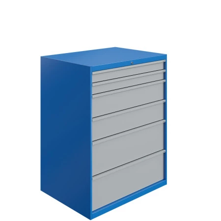 Armoire à Tiroirs ATS - De 4 à 12 Tiroirs - LxPxH 1000x750x1300 mm - Caisson Bleu RAL 5015 Façade Gris Clair RAL 7035 Armoire à Tiroirs ATS - De 4 à 12 Tiroirs - LxPxH 1000x750x1300 mm - Caisson Bleu RAL 5015 Façade Gris Clair RAL 7035