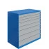 Armoire à Tiroirs ATS - De 4 à 12 Tiroirs - LxPxH 1300x750x1300 mm - Caisson Bleu RAL 5015 Façade Gris Clair RAL 7035 Armoire à Tiroirs ATS - De 4 à 12 Tiroirs - LxPxH 1300x750x1300 mm - Caisson Bleu RAL 5015 Façade Gris Clair RAL 7035