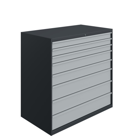 Armoire à Tiroirs ATS - De 4 à 12 Tiroirs - LxPxH 1300x750x1300 mm - Caisson Gris Anthracite RAL 7016 Façade Gris Clair RAL 7035 Armoire à Tiroirs ATS - De 4 à 12 Tiroirs - LxPxH 1300x750x1300 mm - Caisson Gris Anthracite RAL 7016 Façade Gris Clair RAL 7035