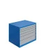 Armoire à Tiroirs ATS - De 3 à 8 Tiroirs - LxPxH 1000x750x800 mm - Caisson Bleu RAL 5015 Façade Gris Clair RAL 7035 Armoire à Tiroirs ATS - De 3 à 8 Tiroirs - LxPxH 1000x750x800 mm - Caisson Bleu RAL 5015 Façade Gris Clair RAL 7035