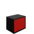 Armoire à Tiroirs ATS - De 3 à 8 Tiroirs - LxPxH 1000x750x800 mm - Caisson Noir RAL 9005 Façade Rouge RAL 3000 Armoire à Tiroirs ATS - De 3 à 8 Tiroirs - LxPxH 1000x750x800 mm - Caisson Noir RAL 9005 Façade Rouge RAL 3000
