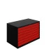 Armoire à Tiroirs ATS - De 3 à 8 Tiroirs - LxPxH 1300x750x800 mm - Caisson Noir RAL 9005 Façade Rouge RAL 3000 Armoire à Tiroirs ATS - De 3 à 8 Tiroirs - LxPxH 1300x750x800 mm - Caisson Noir RAL 9005 Façade Rouge RAL 3000
