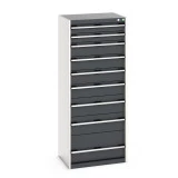 40011066 - Armoire à Tiroirs CUBIO SL-6516-91 - Avec 9 Tiroirs - LxPxH 650x525x1600mm - Gris Anthracite RAL 7016 40011066 - Armoire à Tiroirs CUBIO SL-6516-91 - Avec 9 Tiroirs - LxPxH 650x525x1600mm - Gris Anthracite RAL 7016