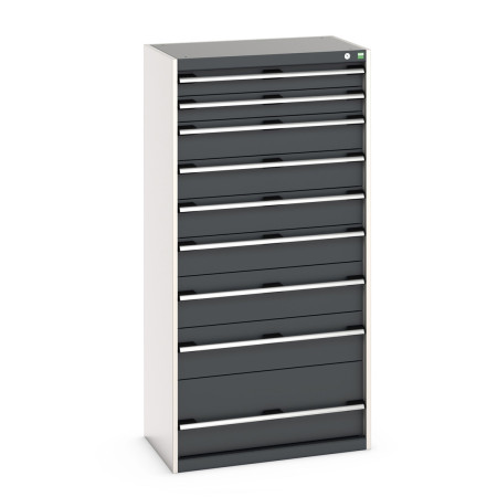 40012110 - Armoire à Tiroirs CUBIO SL-8516-91 - Avec 9 Tiroirs - LxPxH 800x525x1600mm - Gris Anthracite RAL 7016 40012110 - Armoire à Tiroirs CUBIO SL-8516-91 - Avec 9 Tiroirs - LxPxH 800x525x1600mm - Gris Anthracite RAL 7016
