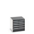 40019152 - Armoire à Tiroirs CUBIO SL-666-5 - Avec 5 Tiroirs - LxPxH 650x650x600mm - Gris Anthracite RAL 7016 40019152 - Armoire à Tiroirs CUBIO SL-666-5 - Avec 5 Tiroirs - LxPxH 650x650x600mm - Gris Anthracite RAL 7016
