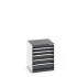 40010015 - Armoire à Tiroirs CUBIO SL-556-51 - Avec 5 Tiroirs - LxPxH 525x525x600mm - Gris Anthracite RAL 7016 40010015 - Armoire à Tiroirs CUBIO SL-556-51 - Avec 5 Tiroirs - LxPxH 525x525x600mm - Gris Anthracite RAL 7016