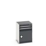 40010017 - Armoire à Tiroirs et Porte CUBIO SL-557-2 - Avec 2 Tiroirs et 1 Porte - LxPxH 525x525x700mm - Gris Anthracite RAL 7016 40010017 - Armoire à Tiroirs et Porte CUBIO SL-557-2 - Avec 2 Tiroirs et 1 Porte - LxPxH 525x525x700mm - Gris Anthracite RAL 7016