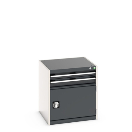 40019021 - CUBIO Armoire à Tiroirs et Porte SL-667-31 - Avec 2 Tiroirs et 1 Porte - LxPxH 650x650x700mm - Gris Anthracite RAL 7016 40019021 - CUBIO Armoire à Tiroirs et Porte SL-667-31 - Avec 2 Tiroirs et 1 Porte - LxPxH 650x650x700mm - Gris Anthracite RAL 7016